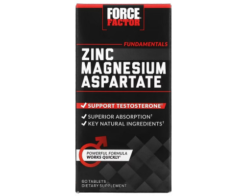 Force Factor, аспартат цинка и магния, 60 таблеток Force Factor, аспартат цинка и магния, 60 таблеток