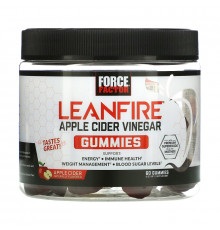 Force Factor, LeanFIre, Apple Cider Vinegar Gummies with Mother, Apple Cider Naturally Flavored, 60 Gummies