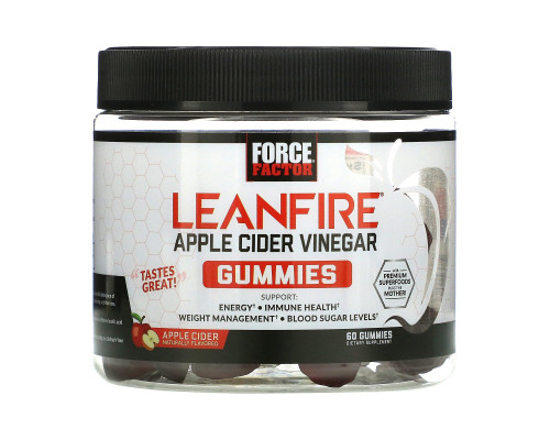 Force Factor, LeanFIre, Apple Cider Vinegar Gummies with Mother, Apple Cider Naturally Flavored, 60 Gummies Force Factor, LeanFIre, Apple Cider Vinegar Gummies with Mother, Apple Cider Naturally Flavored, 60 Gummies