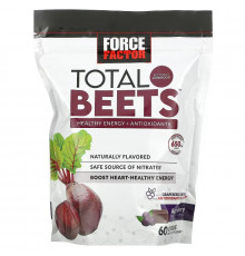 Force Factor, Total Beets, Healthy Energy + Antioxidants, Acai Berry, 325 mg, 60 Chews