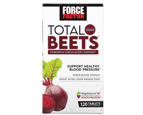 Force Factor, Total Beets, Powerful Circulation Support, 120 Tablets Force Factor, Total Beets, Powerful Circulation Support, 120 Tablets