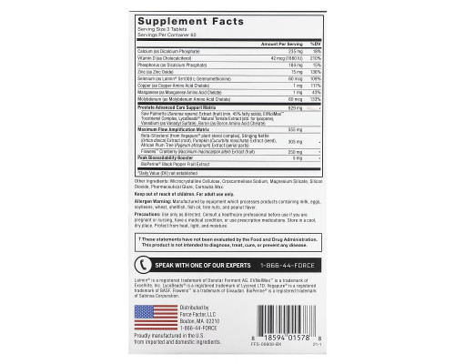 Force Factor, Prostate Advanced, 180 Tablets Force Factor, Prostate Advanced, 180 Tablets