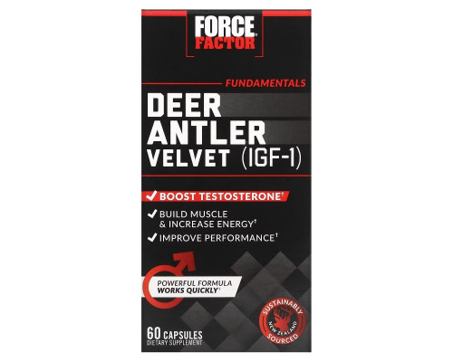 Force Factor, Deer Antler Velvet (IGF-1), 60 Capsules Force Factor, Deer Antler Velvet (IGF-1), 60 Capsules