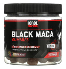 Мужское здоровье Force Factor, Fundamentals, черная мака, маракуйя, 60 жевательных таблеток