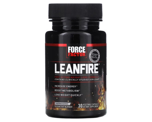 Force Factor, LeanFire, Fast-Acting Weight Loss Formula, 30 Vegetable Capsules Force Factor, LeanFire, Fast-Acting Weight Loss Formula, 30 Vegetable Capsules