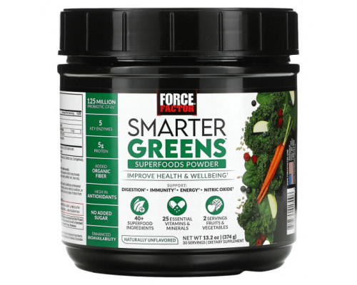 Суперфуды Smarter Greens, Superfood Powder, Unflavored, 13.2 oz (374 g) Суперфуды Smarter Greens, Superfood Powder, Unflavored, 13.2 oz (374 g)