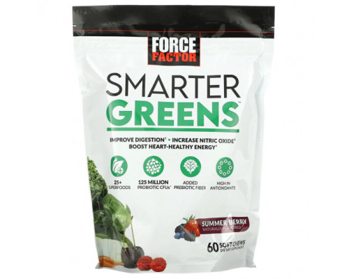 Суперфуды Smarter Greens, Summer Berry, 60 Soft Chews Суперфуды Smarter Greens, Summer Berry, 60 Soft Chews
