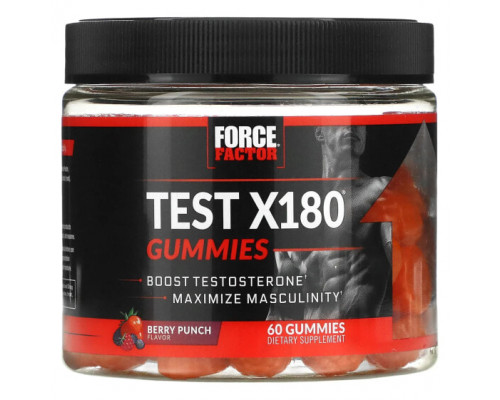 Мужское здоровье Test X180, Berry Punch, 60 Gummies Мужское здоровье Test X180, Berry Punch, 60 Gummies