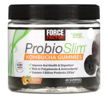 Force Factor, ProbioSlim, Kombucha Gummies, Peach, 60 Gummies