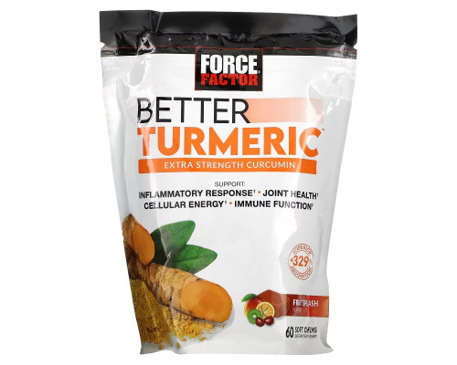 Force Factor, Better Turmeric, Extra Strength Curcumin, Fruit Splash, 60 Soft Chews Force Factor, Better Turmeric, Extra Strength Curcumin, Fruit Splash, 60 Soft Chews