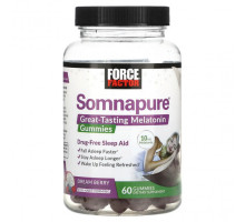 БАДы Force Factor, Somnapure, вкусные жевательные таблетки с мелатонином, 5 мг, ягодный вкус, 60 жевательных таблеток