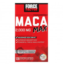 Force Factor, Fundamentals, Maca Max, 500 mg, 120 Vegetable Capsules