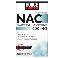 Force Factor, Fundamentals, NAC, N-Acetyl-L-Cysteine, 600 mg, 200 Vegetable Capsules
