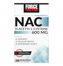 Force Factor, Fundamentals, NAC, N-Acetyl-L-Cysteine, 600 mg, 200 Vegetable Capsules