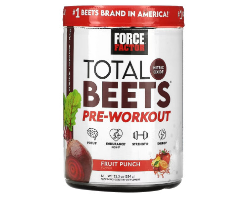 Force Factor, Total Beets, Pre-Workout, Fruit Punch, 12.5 oz (354 g) Force Factor, Total Beets, Pre-Workout, Fruit Punch, 12.5 oz (354 g)