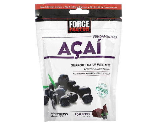Force Factor, Fundamentals, Acai, 30 Soft Chews Force Factor, Fundamentals, Acai, 30 Soft Chews