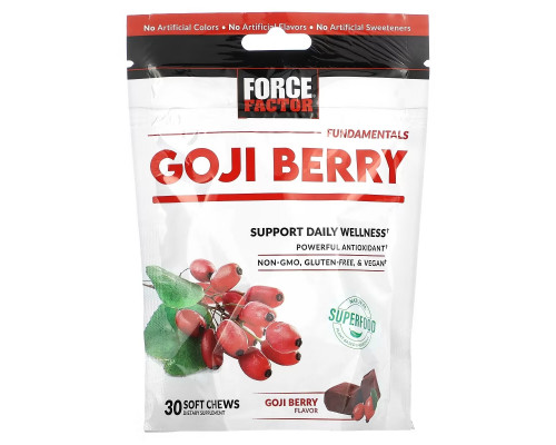 Force Factor, Fundamentals, Goji Berry, 30 Soft Chews Force Factor, Fundamentals, Goji Berry, 30 Soft Chews