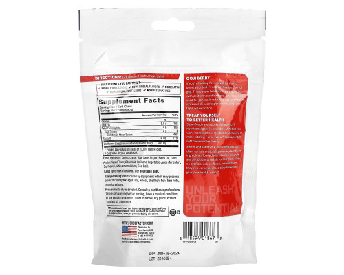 Force Factor, Fundamentals, Goji Berry, 30 Soft Chews Force Factor, Fundamentals, Goji Berry, 30 Soft Chews
