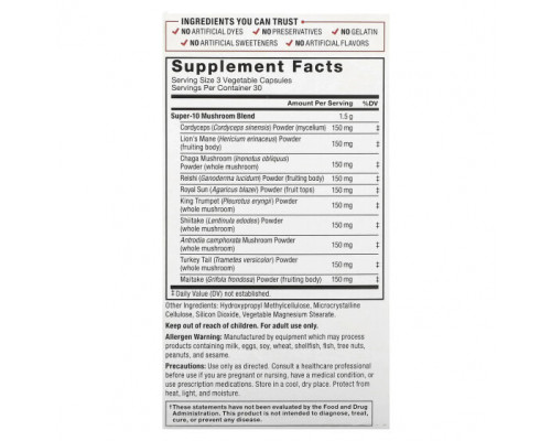 Грибы Modern Mushrooms, 90 Vegetable Capsules Грибы Modern Mushrooms, 90 Vegetable Capsules
