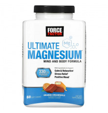 Магний Force Factor, Ultimate Magnesium, апельсиновый крем, 165 мг, 60 жевательных таблеток