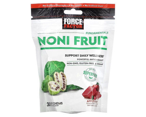 Force Factor, Fundamentals, Noni Fruit, Apple Berry, 30 Soft Chews Force Factor, Fundamentals, Noni Fruit, Apple Berry, 30 Soft Chews