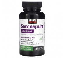 Для здорового сна Force Factor, Force Factor, Somnapure, мелатонин с повышенной силой действия, L-теанин и растительные ингредиенты, 60 таблеток