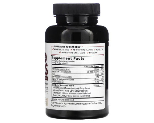 Force Factor, Total Beets, формула суперфуда из свеклы, 90 растительных капсул Force Factor, Total Beets, формула суперфуда из свеклы, 90 растительных капсул