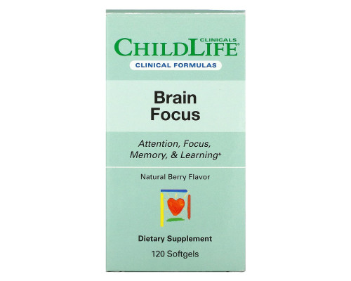 Childlife Clinicals, Brain Focus, Natural Berry, 120 Softgels Childlife Clinicals, Brain Focus, Natural Berry, 120 Softgels