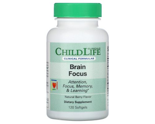 Childlife Clinicals, Brain Focus, Natural Berry, 120 Softgels Childlife Clinicals, Brain Focus, Natural Berry, 120 Softgels