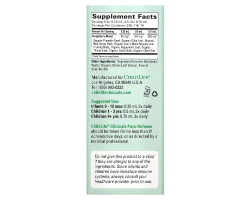 Childlife Clinicals, Para-Defense, Healthy Intestinal Microbiome, 2 fl oz (59 ml) Childlife Clinicals, Para-Defense, Healthy Intestinal Microbiome, 2 fl oz (59 ml)