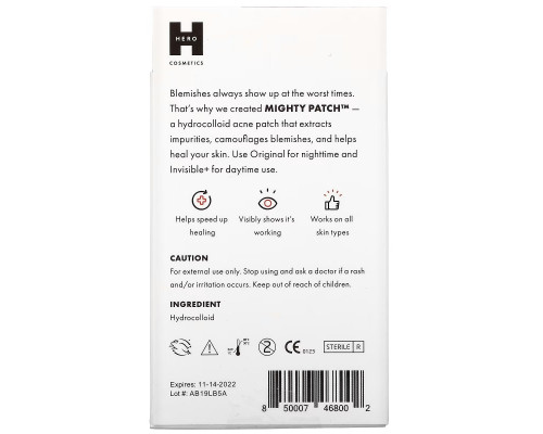 Hero Cosmetics, Mighty Patch Duo, 6 Original + 6 Invisible Patches Hero Cosmetics, Mighty Patch Duo, 6 Original + 6 Invisible Patches