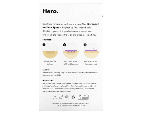 Hero Cosmetics, Mighty Patch, Micropoint для темных пятен, 8 патчей