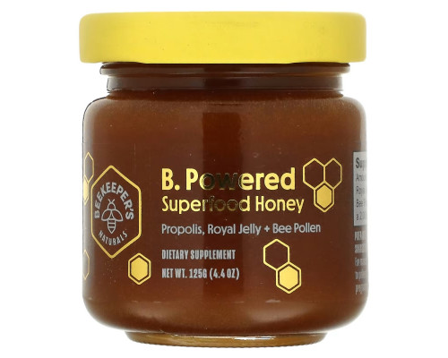 Beekeeper's Naturals, B. Powered Superfood Honey, 4.4 oz (125 g) Beekeeper's Naturals, B. Powered Superfood Honey, 4.4 oz (125 g)