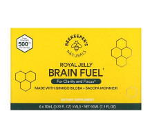 Beekeeper's Naturals, Royal Jelly Brain Fuel, 6 Vials, 0.35 fl oz (10 ml) Each