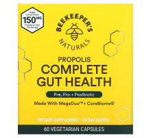 Beekeeper's Naturals, Propolis Complete Gut Health, 60 Vegetarian Capsules