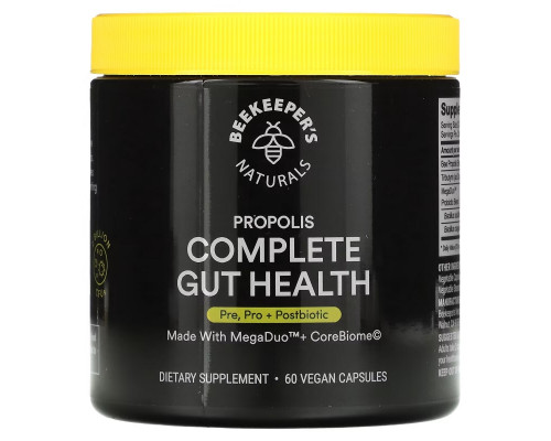 Beekeeper's Naturals, Propolis Complete Gut Health, 60 Vegetarian Capsules Beekeeper's Naturals, Propolis Complete Gut Health, 60 Vegetarian Capsules
