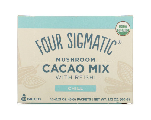Four Sigma Foods XOCO Blue Mushroom Hot Cocoa Drink Mix with Reishi Sweet Cinnamon 10 Powder Bags 0.2 oz (6 g ) Each Four Sigma Foods XOCO Blue Mushroom Hot Cocoa Drink Mix with Reishi Sweet Cinnamon 10 Powder Bags 0.2 oz (6 g ) Each