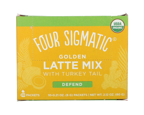 Four Sigmatic, Golden Latte, Mushroom Mix, 10 Packets, 0.21 oz (6 g) Each Four Sigmatic, Golden Latte, Mushroom Mix, 10 Packets, 0.21 oz (6 g) Each