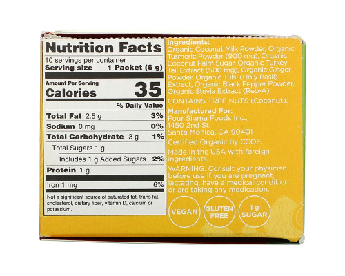 Four Sigmatic, Golden Latte, Mushroom Mix, 10 Packets, 0.21 oz (6 g) Each Four Sigmatic, Golden Latte, Mushroom Mix, 10 Packets, 0.21 oz (6 g) Each