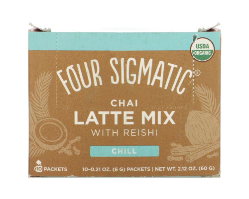 Four Sigmatic, Чай латте, грибное ассорти, 10 пакетов, каждый по 0,21 унц. (6 г) Four Sigmatic, Чай латте, грибное ассорти, 10 пакетов, каждый по 0,21 унц. (6 г)