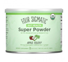 Суперфуды Four Sigmatic, Gut Health, суперпорошок с пробиотиками и пребиотиками, яблочный сельдерей, 140 г (4,94 унции)