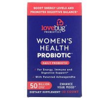 LoveBug Probiotics, Women's Health Probiotic, Daily Probiotic, 50 Billion CFU, 30 Count