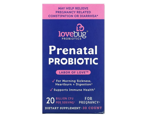 LoveBug Probiotics, Prenatal Probiotic, 20 Billion CFU, 30 Count LoveBug Probiotics, Prenatal Probiotic, 20 Billion CFU, 30 Count