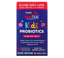 LoveBug Probiotics, Kids Probiotics, Delicious Berry, 10 Billion CFU, 30 Chewable Tablets