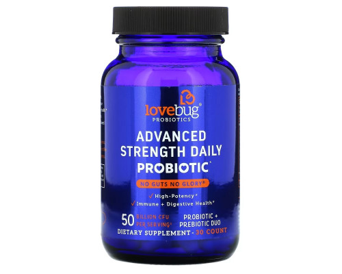 LoveBug Probiotics, Advanced Strength Daily Probiotic, 50 Billion CFU, 30 Count LoveBug Probiotics, Advanced Strength Daily Probiotic, 50 Billion CFU, 30 Count
