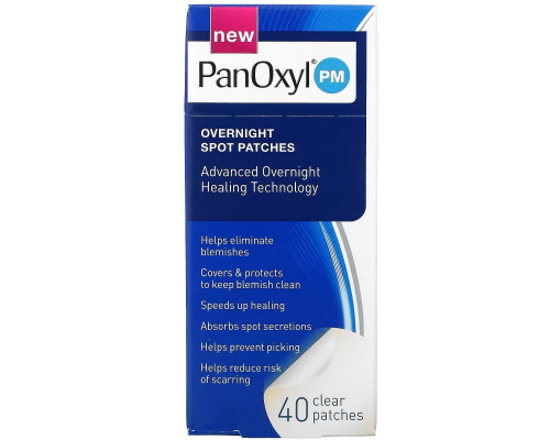 PanOxyl, Overnight Spot Patches, 40 Clear Patches PanOxyl, Overnight Spot Patches, 40 Clear Patches