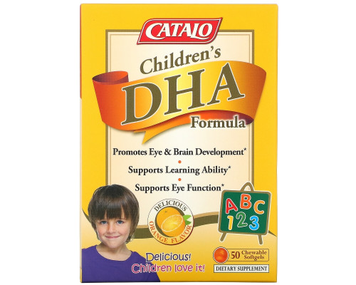 Catalo Naturals, Children's DHA Formula, Orange Flavor, 50 Chewable Softgels Catalo Naturals, Children's DHA Formula, Orange Flavor, 50 Chewable Softgels