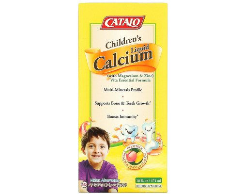 Catalo Naturals, Children's Liquid Calcium with Magnesium & Zinc, Peach and Mango, 16 fl oz (474 ml) Catalo Naturals, Children's Liquid Calcium with Magnesium & Zinc, Peach and Mango, 16 fl oz (474 ml)