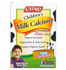 Catalo Naturals, Children's Milk Calcium Formula, Vanilla, 50 Chewable Tablets