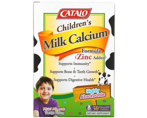 Catalo Naturals, Children's Milk Calcium Formula, Vanilla, 50 Chewable Tablets Catalo Naturals, Children's Milk Calcium Formula, Vanilla, 50 Chewable Tablets